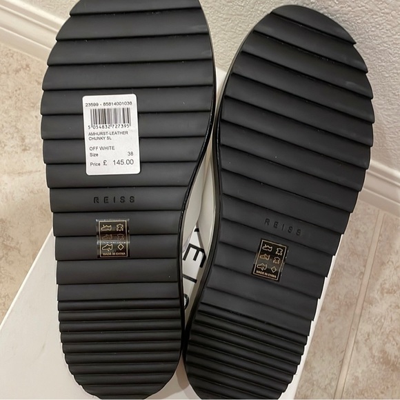 REISS amhurst off white leather chunky slides sandals 38 7.5 - Picture 7 of 9